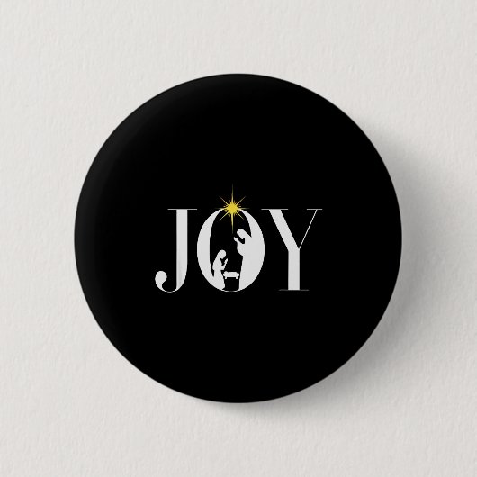 Christliche Weihnachtsfreude Jesus Kippenszene Gla Button (Vorderseite)