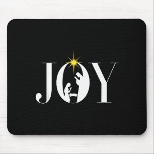 Christliche Weihnachtsfreude Jesus Kippenszene Gla Mousepad