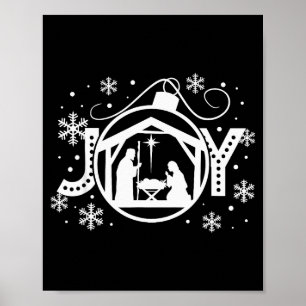 Christliche Weihnachtsfreude Jesus Kippenszene Gla Poster