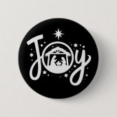 Christliche Weihnachtsfreude Jesus Weihnachtskripp Button (Vorderseite)