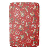 Christliche Weihnachtsgebirgskrippe Rot Badematte (Vorderseite Vertikal)