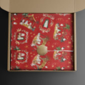 Christliche Weihnachtsgebirgskrippe Rot Geschenkpapier