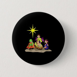 Christliche Weihnachtsgeburt Jesu Krippen Sup Button