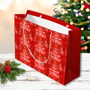 Christliche Weihnachtsgeschenktüten Frohen Geburts Große Geschenktüte