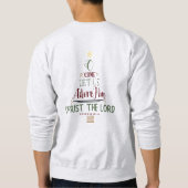 Christliche Weihnachtskarol Rustische Typografie Sweatshirt (Rückseite)