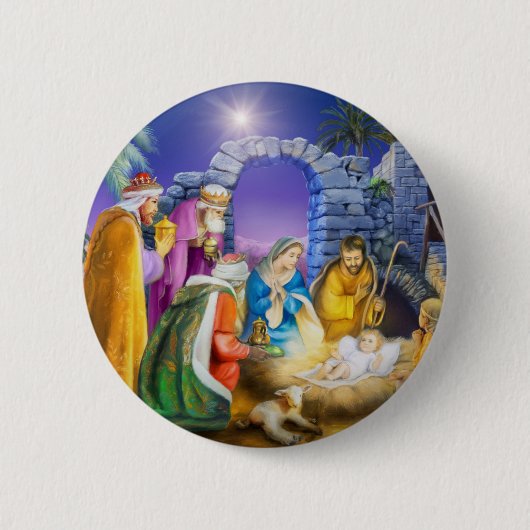 Christliche Weihnachtskarte Button (Vorderseite)