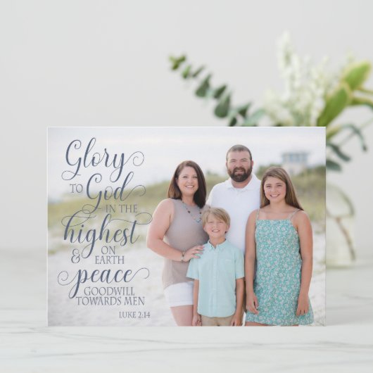 Christliche Weihnachtskarte Einladung (Stehend Vorderseite)