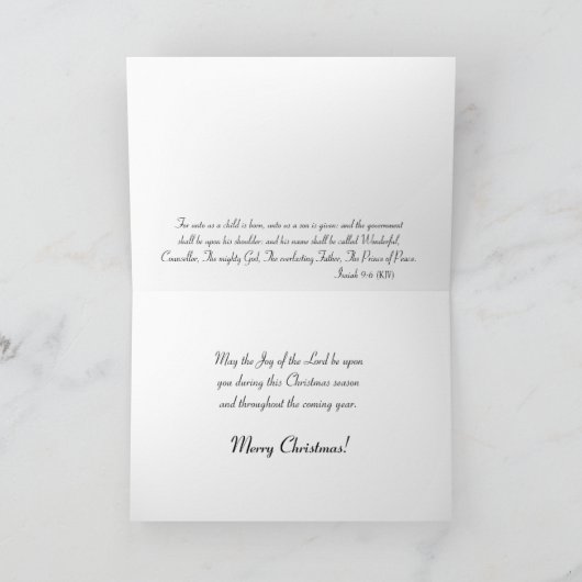 Christliche Weihnachtskarte Feiertagskarte (Innenseite)