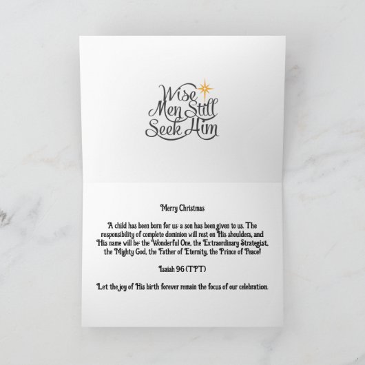 Christliche Weihnachtskarte Feiertagskarte (Innenseite)