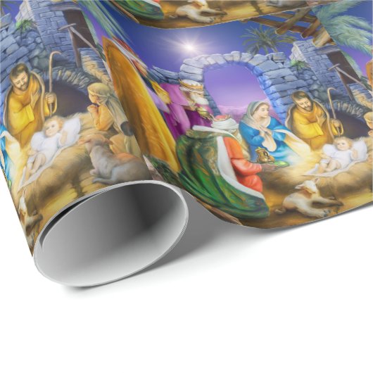 Christliche Weihnachtskarte Geschenkpapier (Rolleneckpunkt)