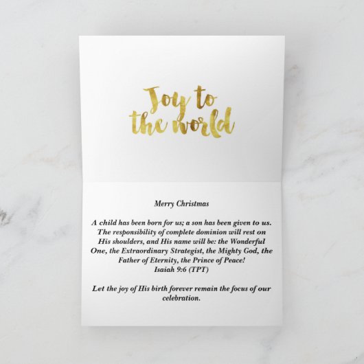 Christliche Weihnachtskarte Karte (Innenseite)