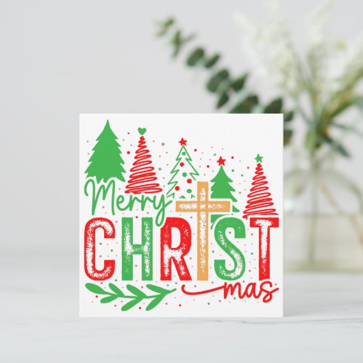 Christliche Weihnachtskarte Karte (Stehend Vorderseite)