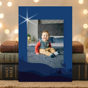 Christliche Weihnachtskarte mit Foto Weise Männe Feiertagskarte