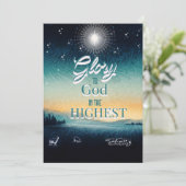 Christliche Weihnachtskarte mit Stern und Schrift Ankündigung (Stehend Vorderseite)