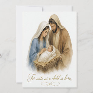 Christliche Weihnachtskarte zur Geburt Jesu Feiertagskarte