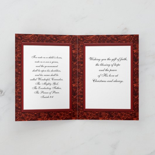 Christliche Weihnachtskarten Feiertagskarte (Innenseite)