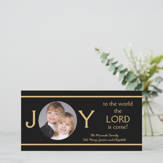 Christliche Weihnachtskarten Freude Feiertagskarte (Stehend Vorderseite)