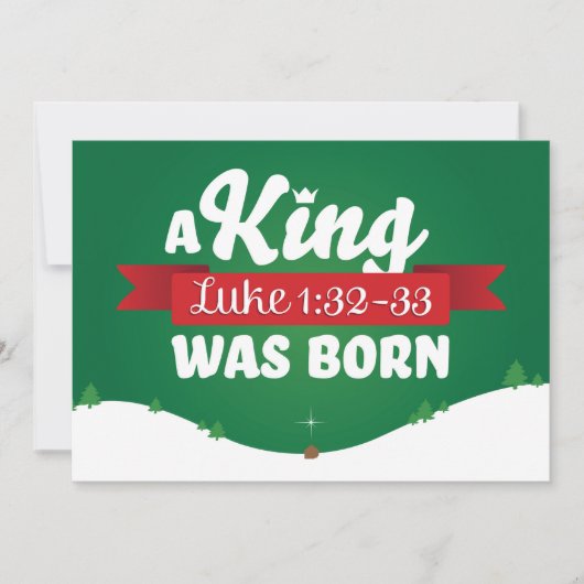 Christliche Weihnachtskartenschrift Ein König war Feiertagskarte (Vorderseite)