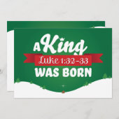 Christliche Weihnachtskartenschrift Ein König war Feiertagskarte (Vorne/Hinten)