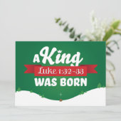 Christliche Weihnachtskartenschrift Ein König war Feiertagskarte (Stehend Vorderseite)