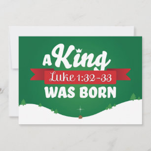 Christliche Weihnachtskartenschrift Ein König war  Feiertagskarte