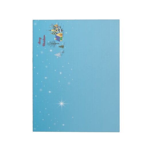 Christliche Weihnachtskirchennachtssterne Notizblock (Rotiert)