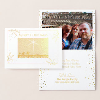Christliche Weihnachtsklänge Männer Elegantes Gold Folienkarte