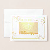 Christliche Weihnachtsklänge Männer Elegantes Gold Folienkarte (Vorderseite mit Umschlag)