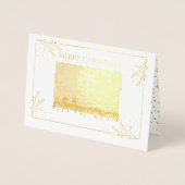 Christliche Weihnachtsklänge Männer Elegantes Gold Folienkarte (Vorderseite)