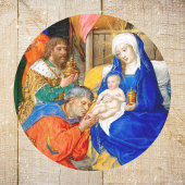 Christliche Weihnachtskrippe Drei Könige Runder Aufkleber