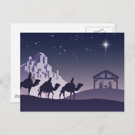Christliche Weihnachtskrippe Feiertagspostkarte (Vorne/Hinten)