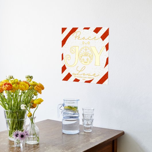 Christliche Weihnachtskrippe Gold Peace Joy Liebe Foliendrucke (Ablage(Küche))