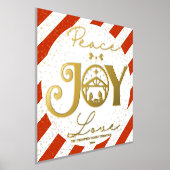 Christliche Weihnachtskrippe Gold Peace Joy Liebe Foliendrucke (Ablage )