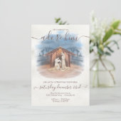 Christliche Weihnachtskrippe Jesus, Maria und Jose Einladung (Stehend Vorderseite)