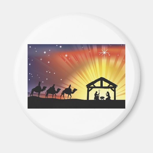 Christliche Weihnachtskrippe Magnet (Vorne)