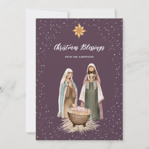 Christliche Weihnachtskrippe religiös Feiertagskarte