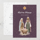 Christliche Weihnachtskrippe religiös Feiertagskarte (Vorne/Hinten)