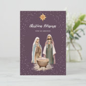 Christliche Weihnachtskrippe religiös Feiertagskarte (Stehend Vorderseite)