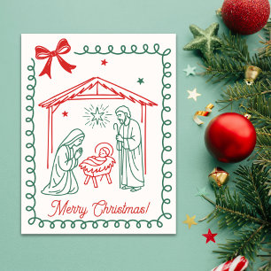 Christliche Weihnachtskrippe Religiöses Weihnachte Feiertagskarte