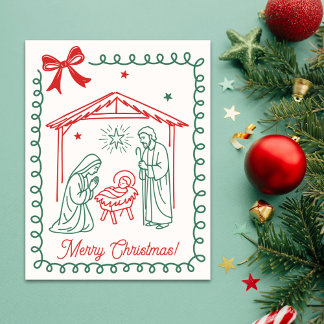 Christliche Weihnachtskrippe Religiöses Weihnachte Feiertagskarte