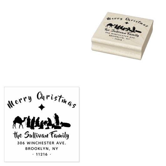 Christliche Weihnachtskrippe Rücksendeadresse Gummistempel (Stempel)