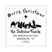 Christliche Weihnachtskrippe Rücksendeadresse Gummistempel (Prägung)