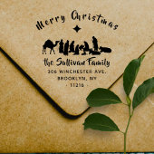 Christliche Weihnachtskrippe Rücksendeadresse Gummistempel
