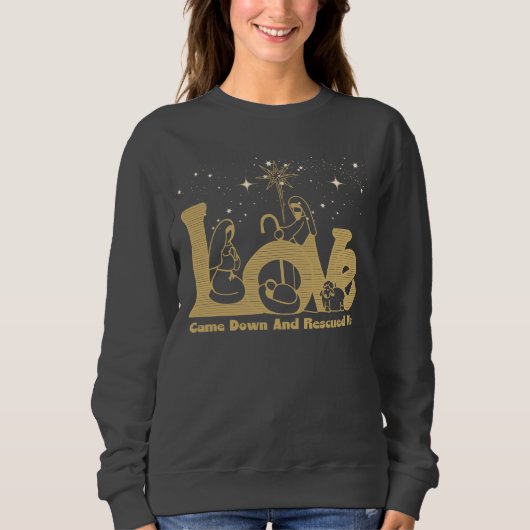 Christliche Weihnachtskrippe Sweatshirt (Vorderseite)