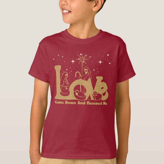 Christliche Weihnachtskrippe T-Shirt (Vorderseite)