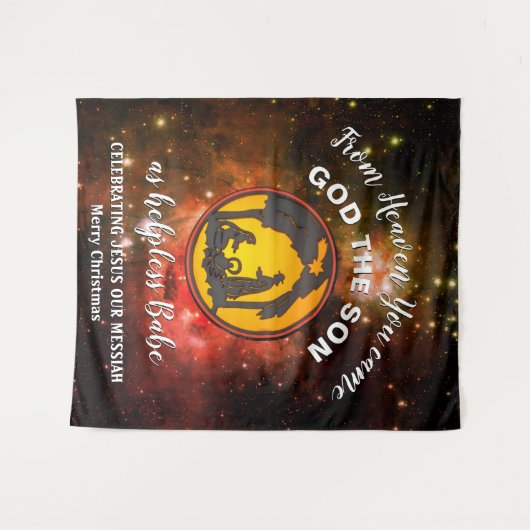 Christliche Weihnachtskrippe Wandteppich (Vorderseite (Horizontal))