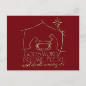 Christliche Weihnachtskriptur Elegant Rot Feiertagspostkarte (Vorderseite)