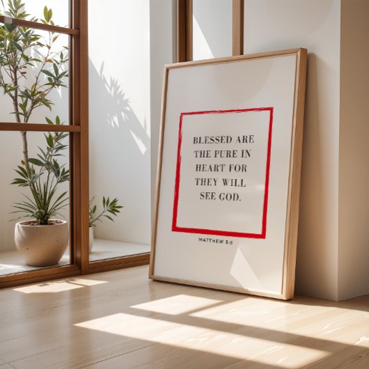 Christliche Weihnachtsmauer Matthew 5:8 Poster