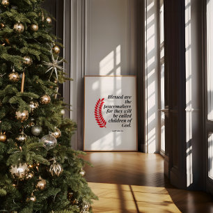 Christliche Weihnachtsmauer Matthew 5:9 Poster