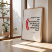 Christliche Weihnachtsmauer Matthew 5:9 Poster